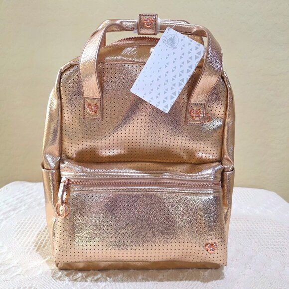 NWT Rose Gold Pink Mickey Icon Flair Disney Backpack Bag Computer Minnie Mouse main image 13